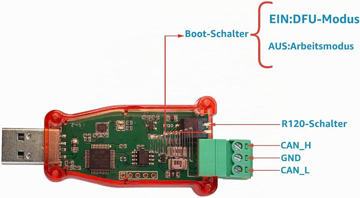 DSD TECH USB zu CAN Bus Adapter basierend auf Open Hardware Canable
