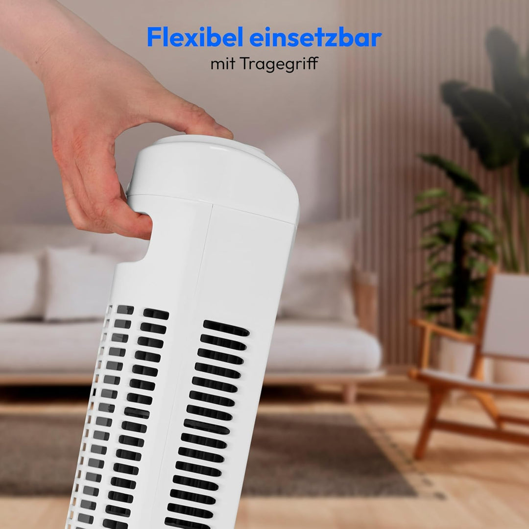 MEDION E11 TF Turmventilator mit Fernbedienung (3 Geschwindigkeitsstufen, leiser Schlafmodus, 45 Wat