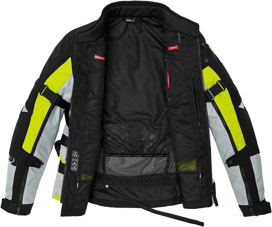 Spidi H2Out Allroad Motorrad Textiljacke (Black/Grey/Yellow,L)
