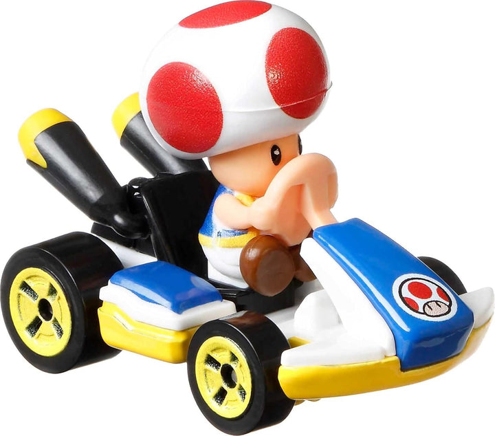 Hot Wheels GXX98 - Mario Kart-Fahrzeug (4er-Pack), Set mit 4 beliebten Figuren, darunter 1 exklusive