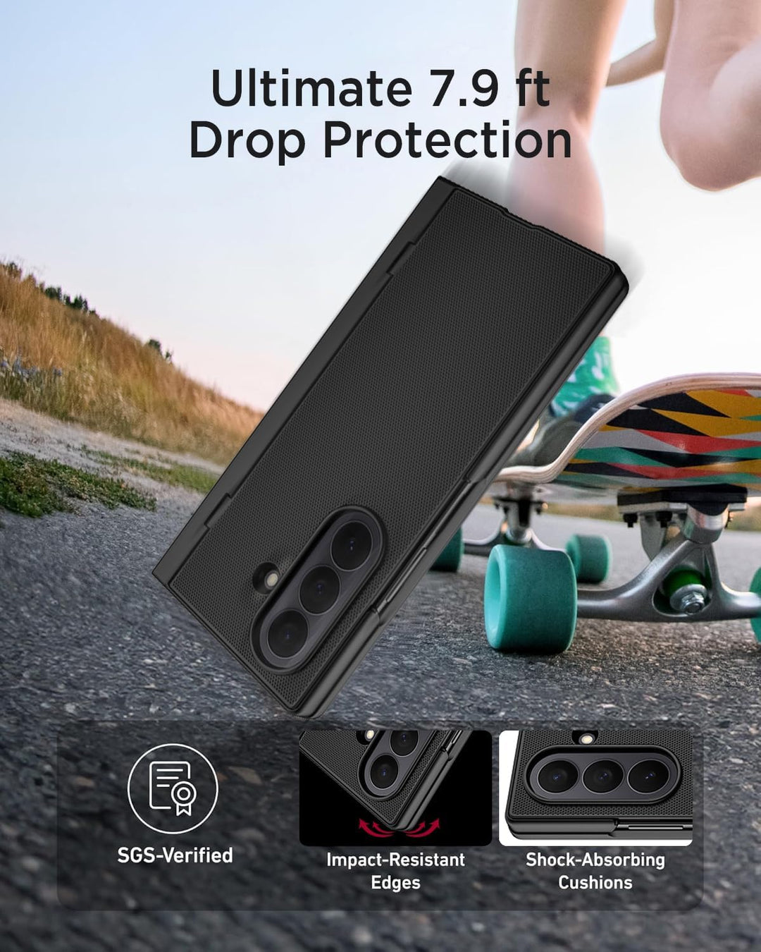 Miimall Handyhülle Kompatibel mit Samsung Galaxy Z Fold 7 Hülle mit Ständer, [HD Displayschutz] Ultr