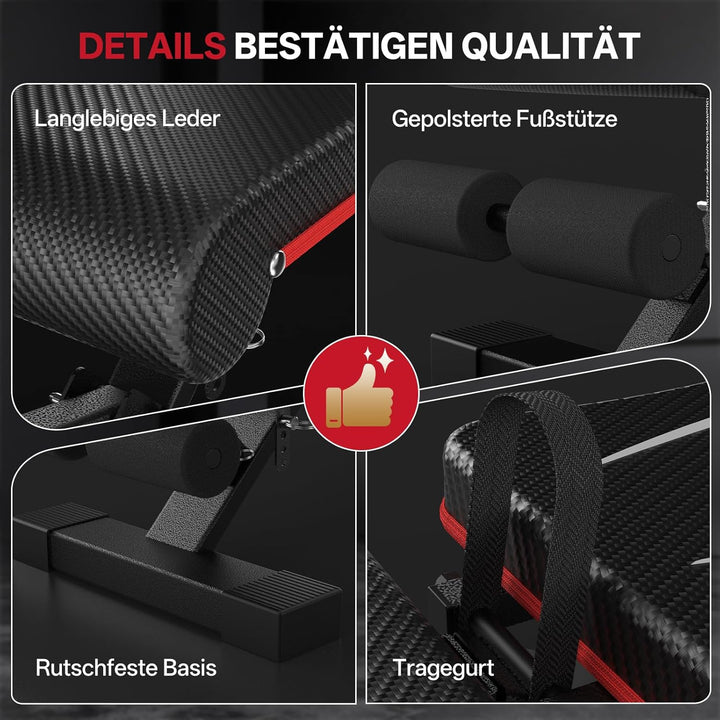PASYOU Hantelbank Klappbar mit Rückenlehne 300kg Belastbarkeit, Verstellbar Multifunktions Trainings