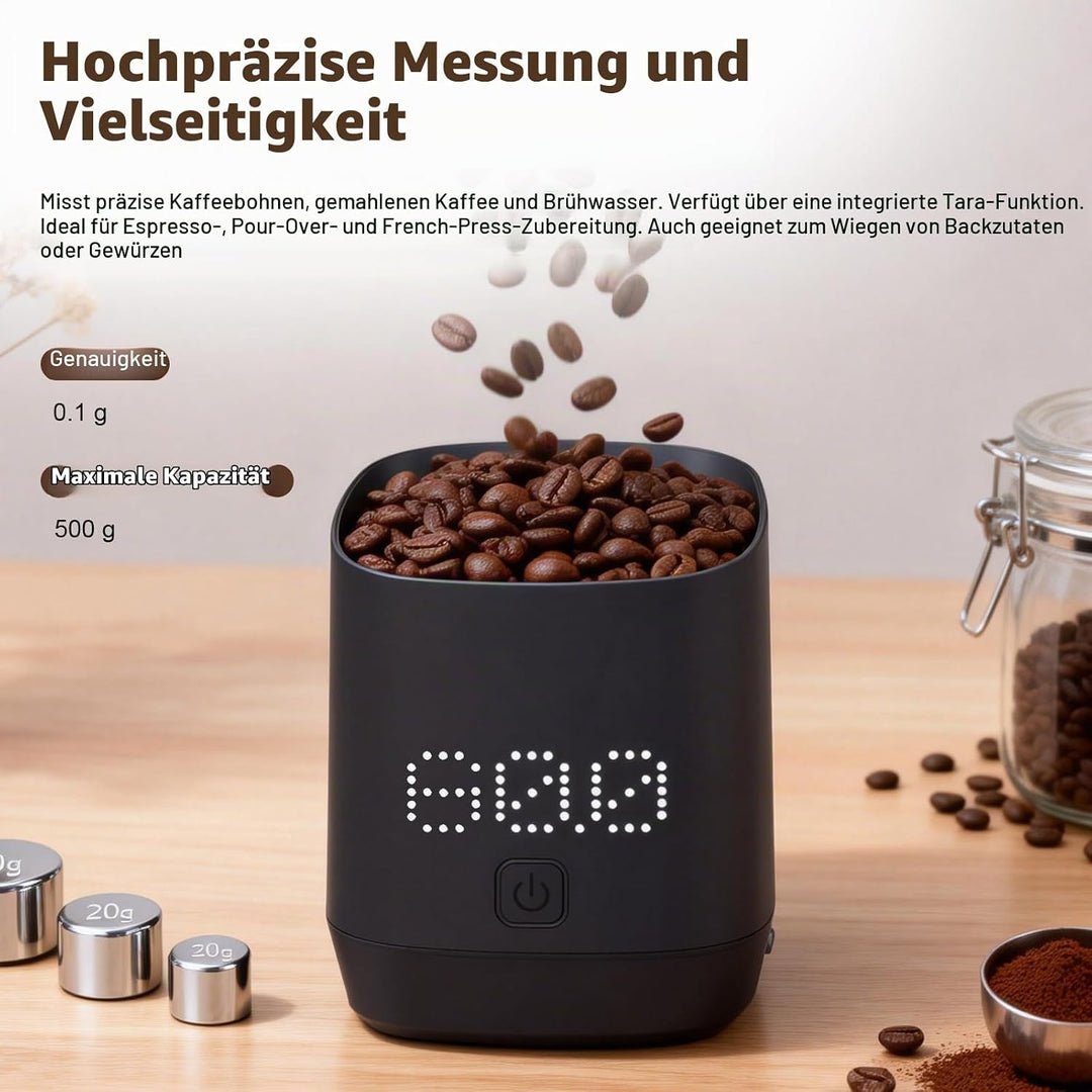 Digitales Dosierbecher mit LED-Display,Kaffee Waage Digital,Type-C Wiederaufladbare Espresso Waage m