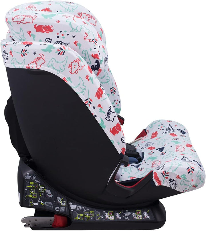 JYOKO Kids Bezug kompatibel mit Romer Advansafix, Evolva IV M, aus Baumwolle (Dino Party, ADVANSAFIX