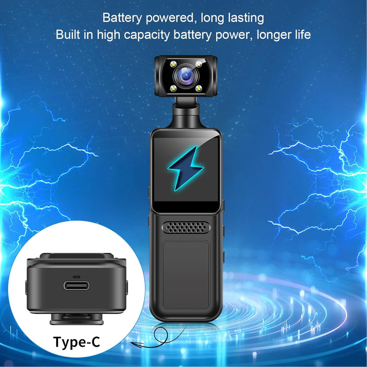 PUSOKEI 4K WiFi Action Kamera, 40MP Vlogging Kameras mit 1,3 "HD IPS Bildschirm, 180 ° Drehbares Obj