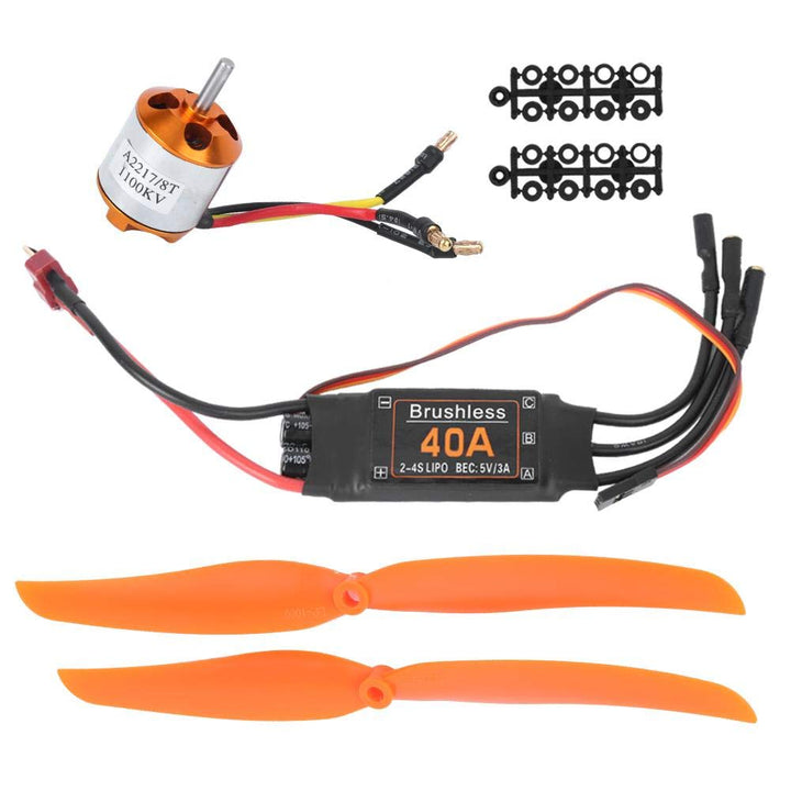RC Airplane Power Kit, bürstenloser 1100-kV-Motor 40A ESC SG90 9G Micro Servo 1060 Propeller Kompati