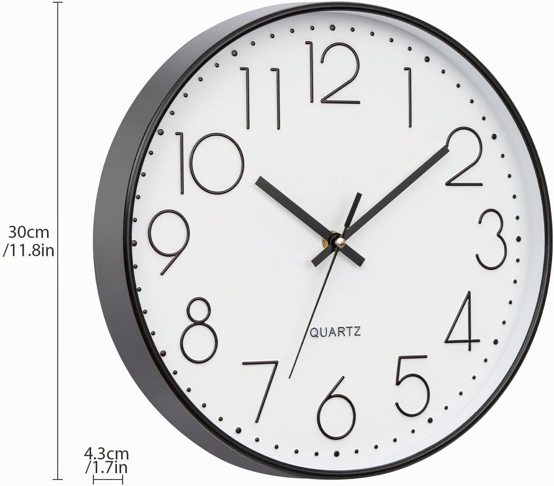 Küchenuhr Gross Wanduhr Ohne Tickgeräusche Lautlos 30cm Quarz Batterie Betriebene Wanduhr Einfach zu