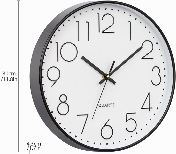 Küchenuhr Gross Wanduhr Ohne Tickgeräusche Lautlos 30cm Quarz Batterie Betriebene Wanduhr Einfach zu