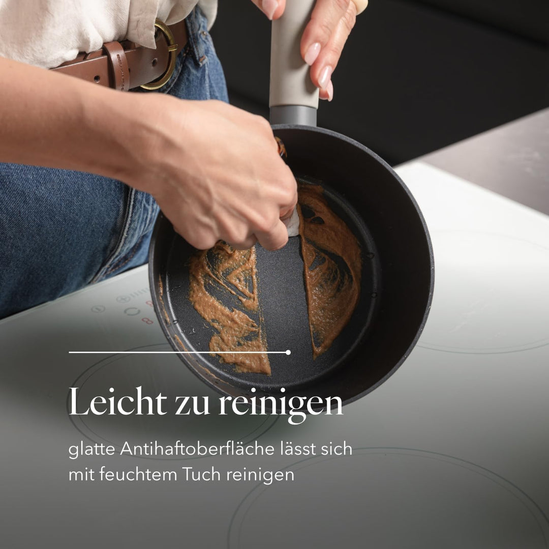 FLORINA Aluminium Kasserolle Serrano 18 cm I Kasserolle mit Soft-Touch-Griffen I Leichte und robuste