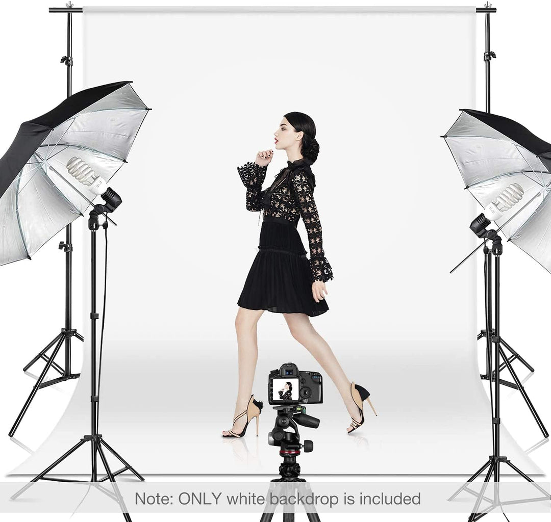 Hintergrund Fotografie Weiss, 3x3m/9.8x9.8ft Anti-Falten White Fotowand Hintergrund Polyester Faltba