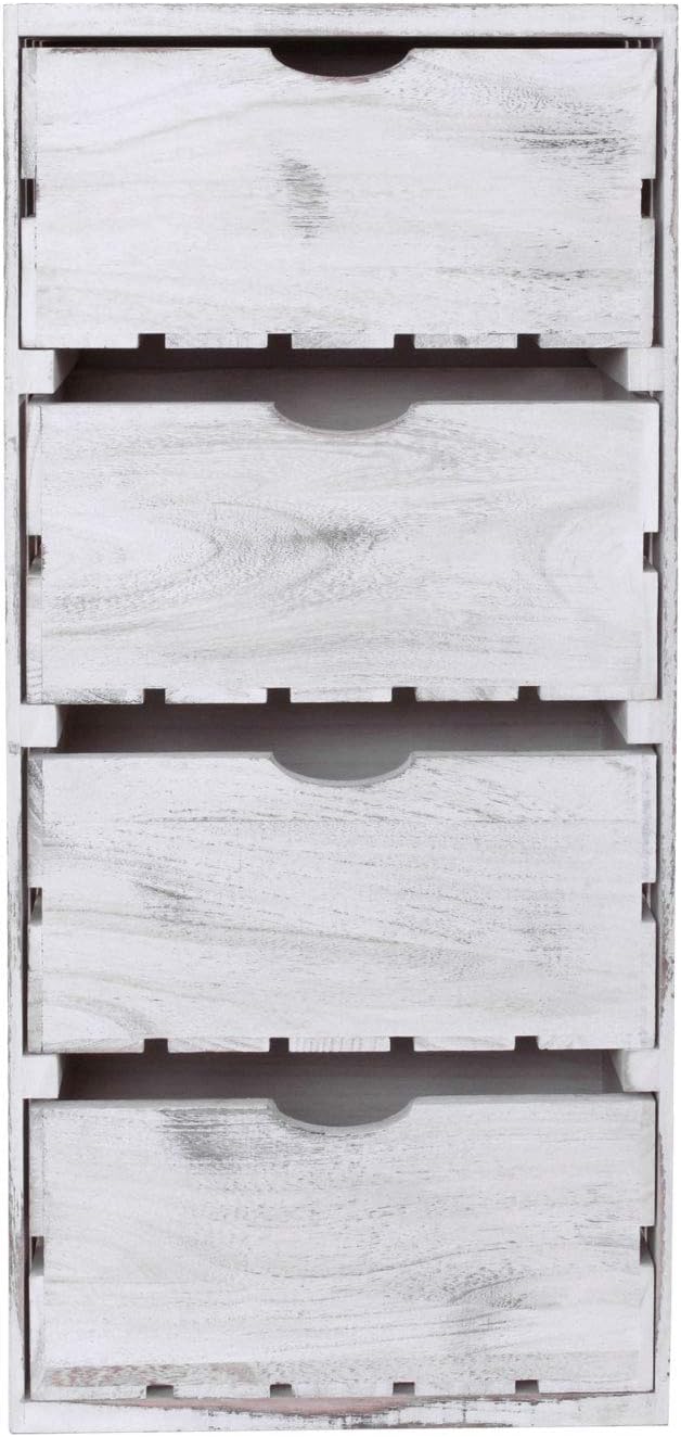 Mendler Kommode HWC-C62, Schubladenkommode Holzkiste, Shabby-Look Vintage, 4 Schubladen 70x32x26cm -