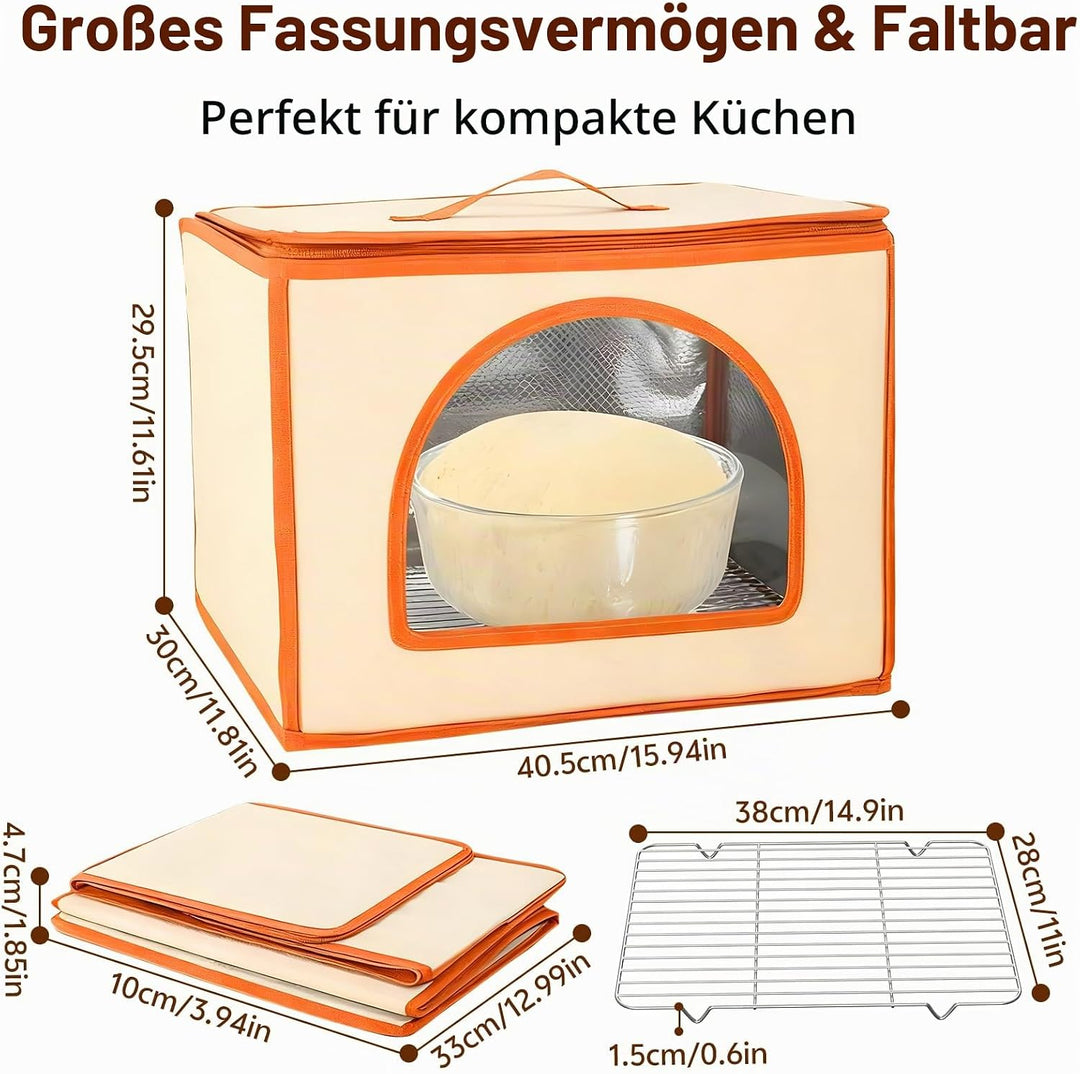 Brot Gärbox Sauerteig, Faltbare Gärbox mit Dreiseitige Oberflächen Heizung Temperaturregelung von 10