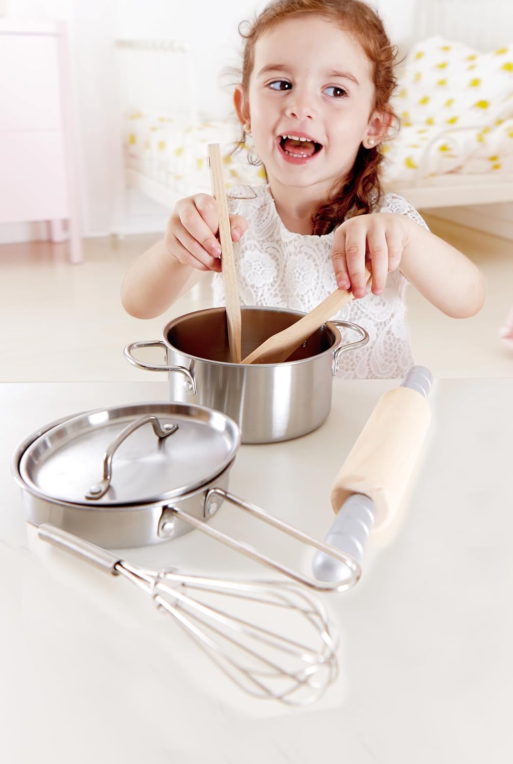 Hape E3137 - Kochset für Küchenchefs, Holzspielzeug, 2630 Jahre vor Ort Garantie Kochset für Küchenc