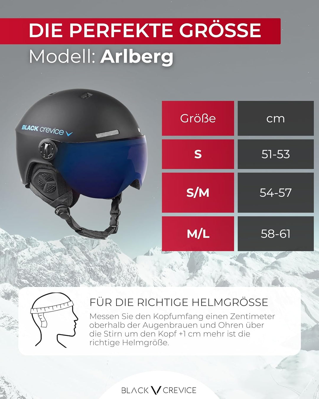 Black Crevice Unisex -Erwachsene Skihelm Arlberg mit 2 Visier S (51-54) schwarz/blau, S (51-54) schw