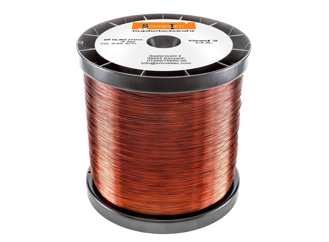 Kupferlackdraht W210 Ø 0,30 mm 5 kg CU Lackdraht Grad 2 CUL Kupferdraht Gewicht 5 Kilogramm Durchmes