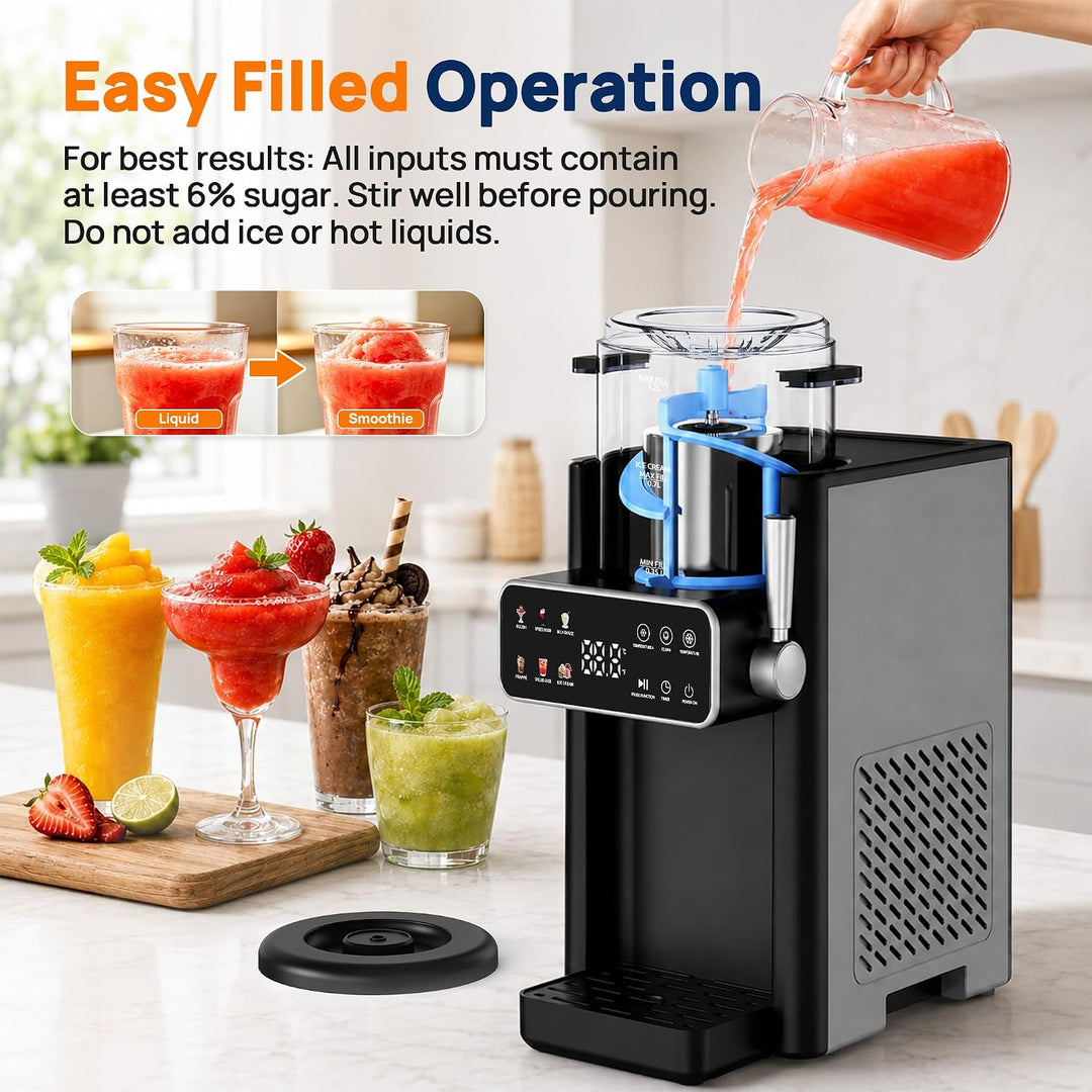 Slush Maschine, Slushie maschine mit 12-Stunden-Vorwahltimer für Heimgebrauch Slush, Frappé, Milchsh