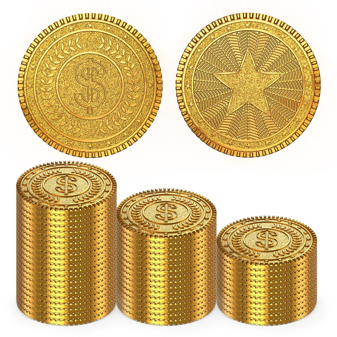 Byhoo 100 PCS Metall Goldmünzen, DND Piratenmünzen, Stress Relief Tool, mit Samt Kordelzugbeutel für