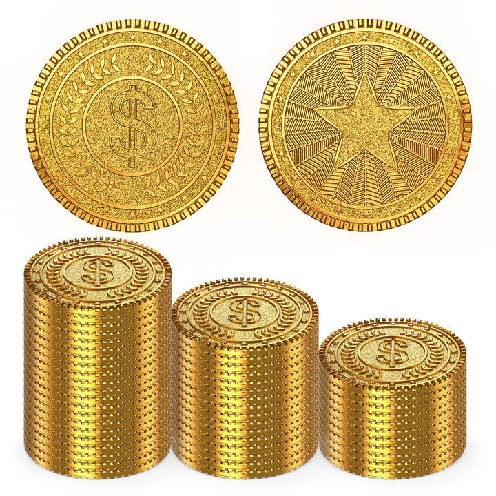 Byhoo 100 PCS Metall Goldmünzen, DND Piratenmünzen, Stress Relief Tool, mit Samt Kordelzugbeutel für