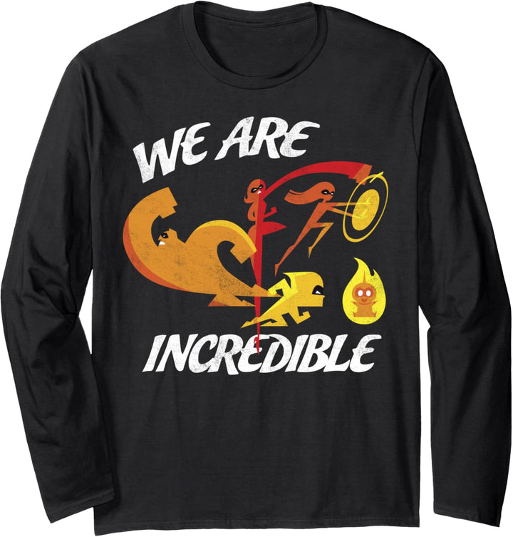 Disney Pixar Incredibles Retro Family Group Shot Langarmshirt