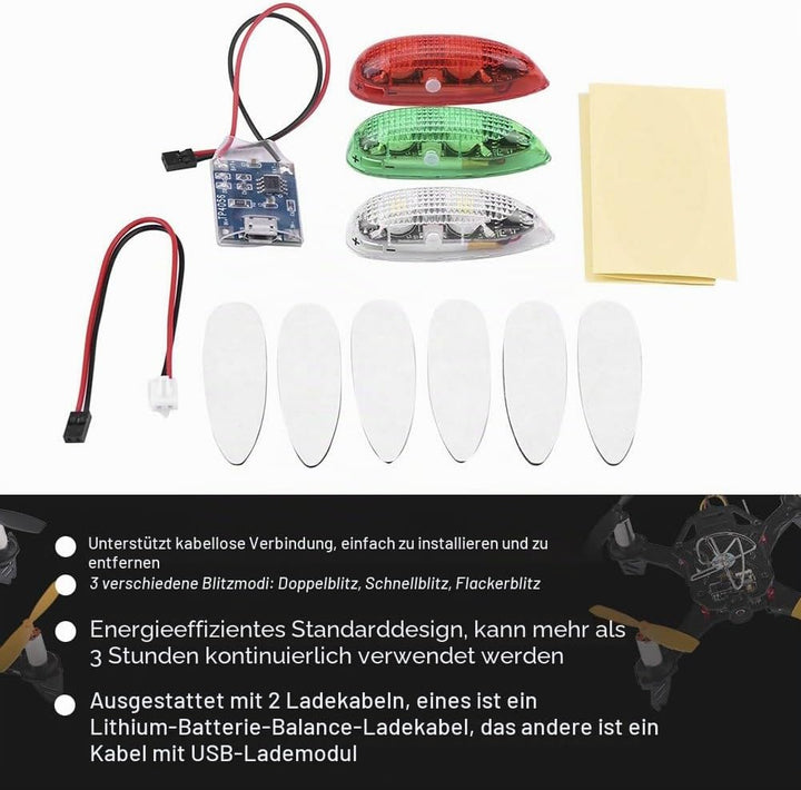 Dilwe 3 stücke rc fix flügel licht, rc drahtlose led licht für rc fix flügel Flugzeug Flugzeug Hubsc