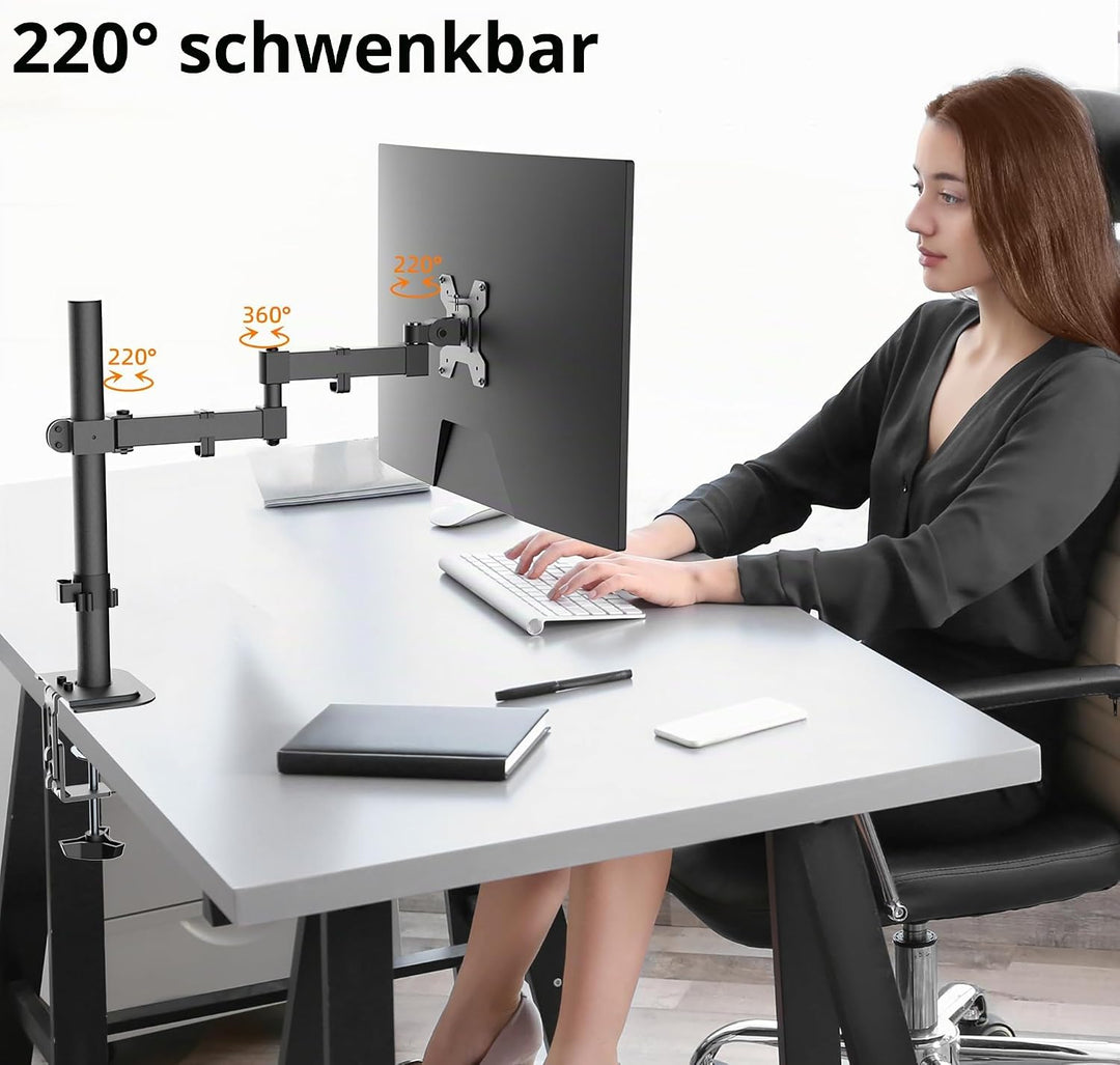 Bracwiser Monitor Halterung, Arm für 13-32 Zoll LCD LED Bildschirme bis 10kg, Höhenverstellbar Bilds