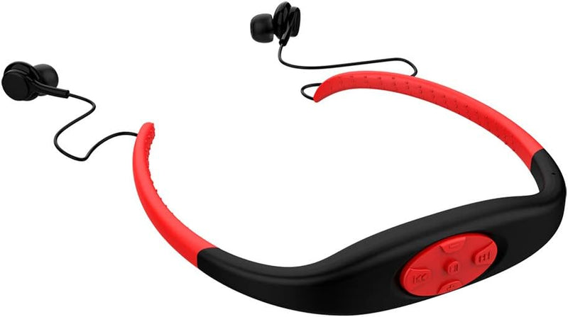 Hipipooo Wasserdichter MP3-Headset-Musikplayer, 8-GB-Speicher-HiFi-Stereoanlage, UKW-Radio, Bluetoot