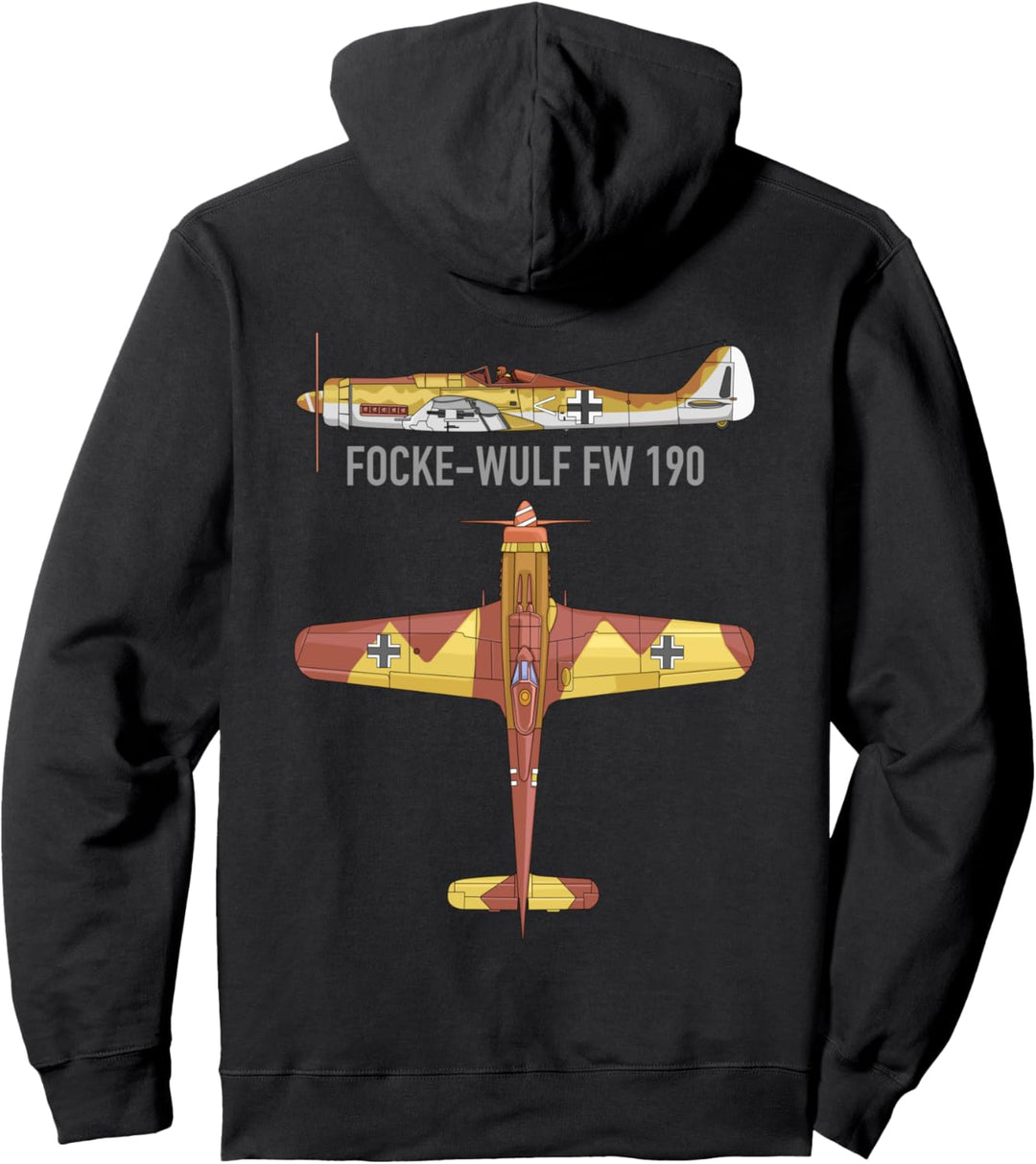 Focke-Wulf Fw 190 Deutsches WW2 Kampfflugzeug Flugzeug Pullover Hoodie