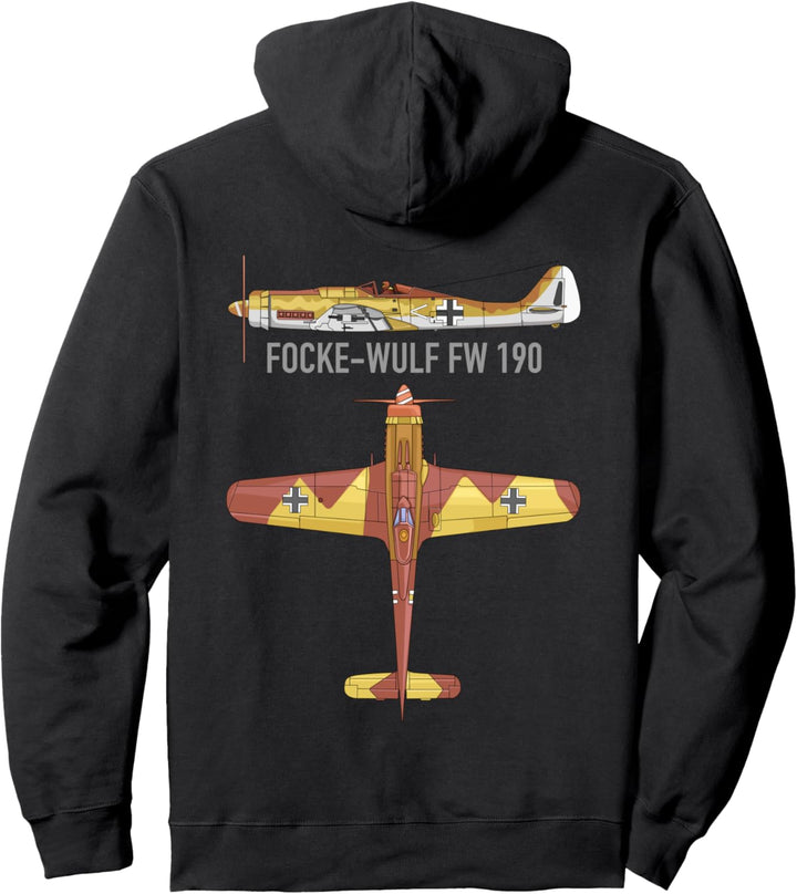Focke-Wulf Fw 190 Deutsches WW2 Kampfflugzeug Flugzeug Pullover Hoodie
