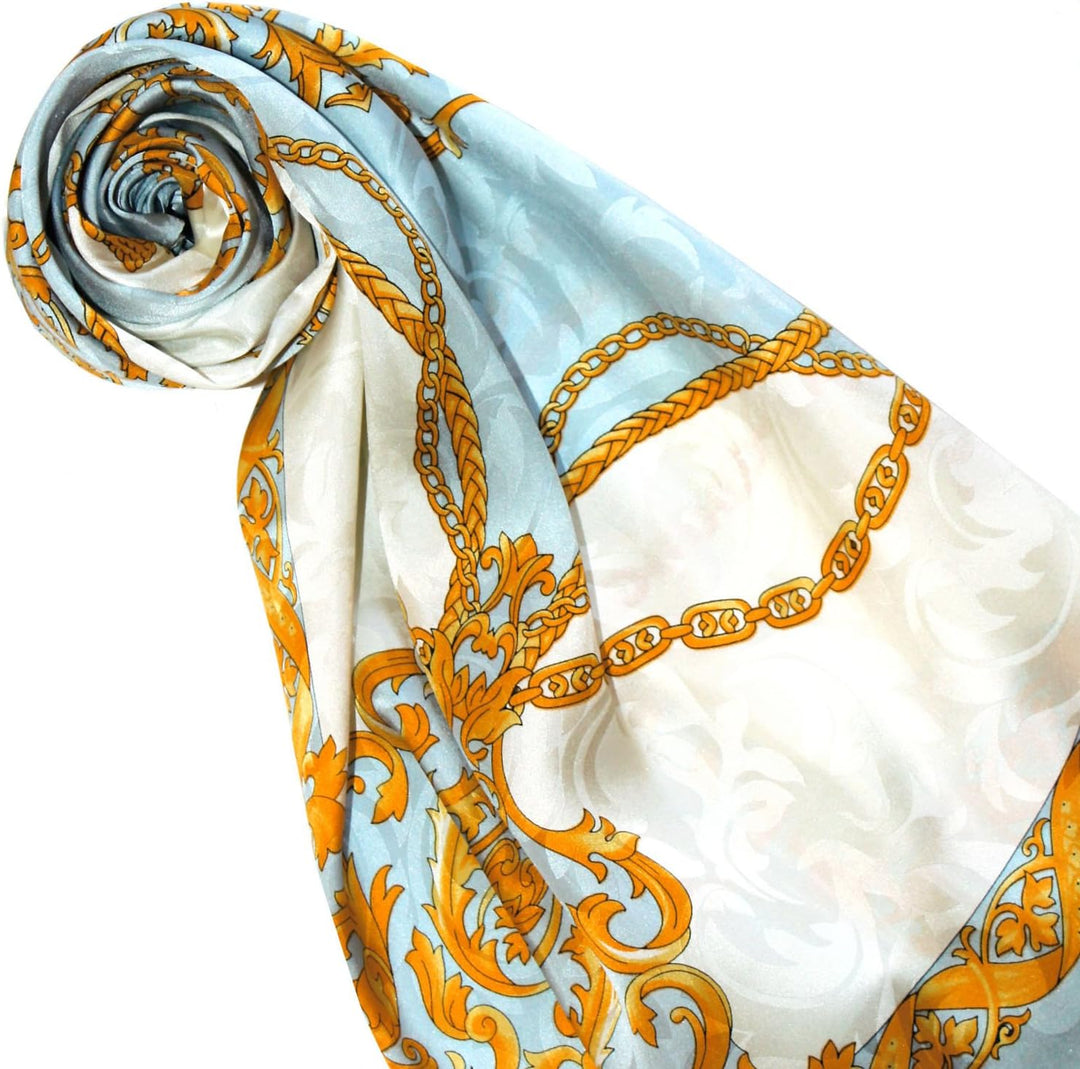 Lorenzo Cana Luxus Seidentuch Damast Damentuch 100% Seide gewebt bedruckt 88 cm x 88 cm opulentes Ba