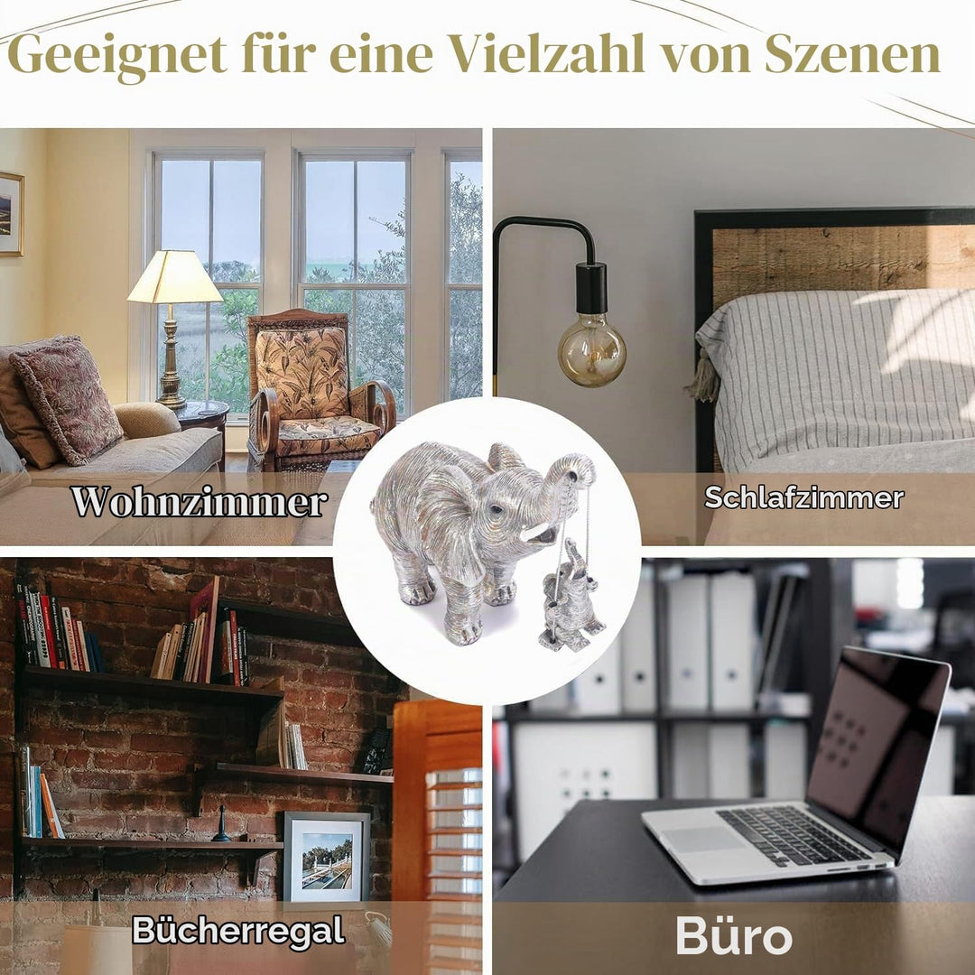 Elefanten Deko, Elefant Statue Figure, Mama Geschenk, Elefanten Skulptur bringt Glück, Gesundheit un