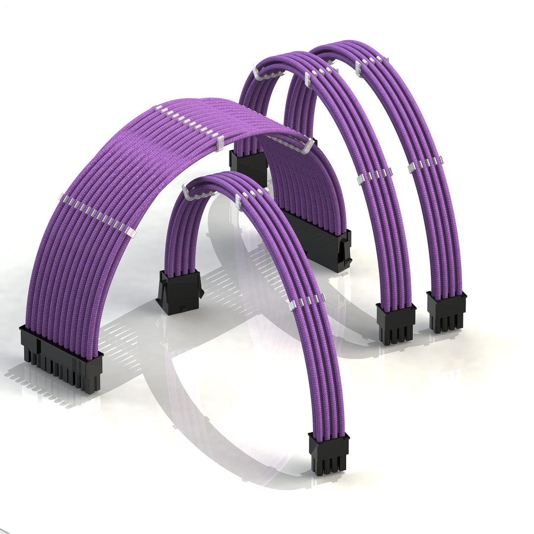 LINKUP - AVA 50cm PSU Kabelverlängerung Ummantelt GPU Nach Mass PC Stromversorgung mit Kamm-Kit┃1x 2