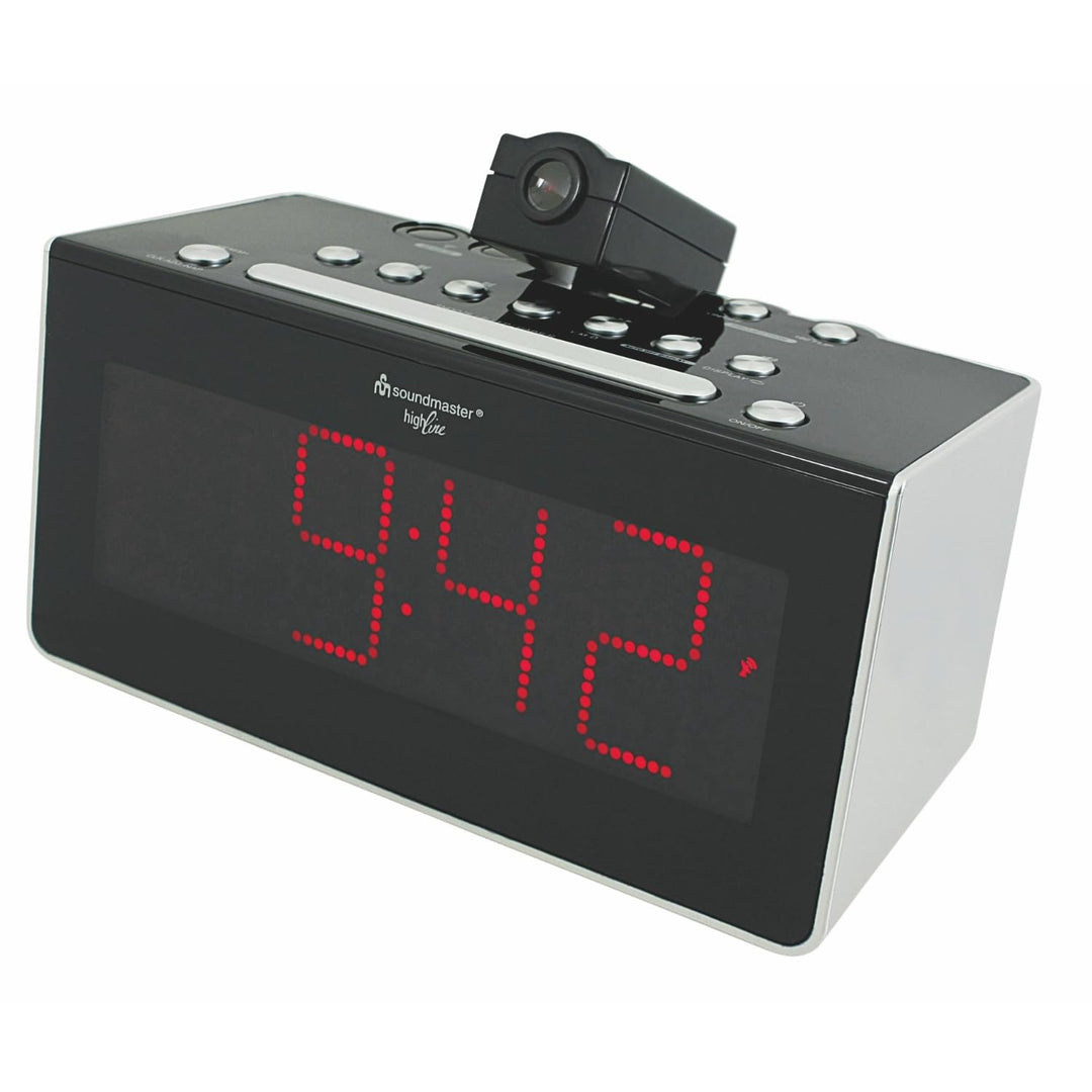 Soundmaster FUR6005 Funkgesteuertes Uhrenradio mit Projektion Infarot-Sensor IR-Sensor Funkuhr Funkw