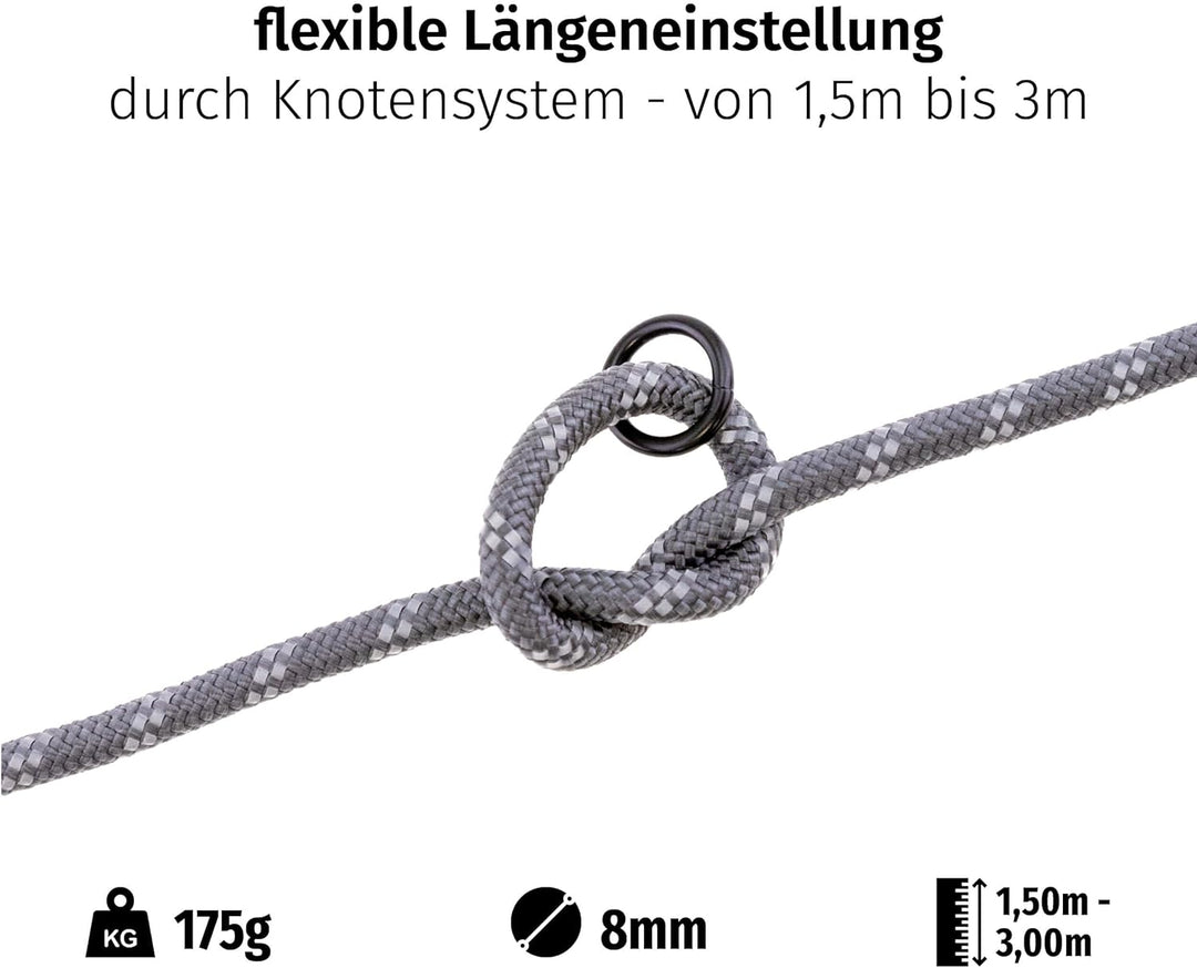 Floxik Premium Führleine Hund | Hundeleine 3m Verstellbar - Tauleine für kleine & mittelgrosse Hunde