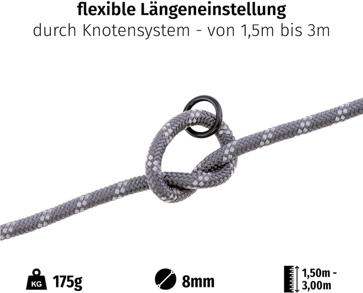 Floxik Premium Führleine Hund | Hundeleine 3m Verstellbar - Tauleine für kleine & mittelgrosse Hunde