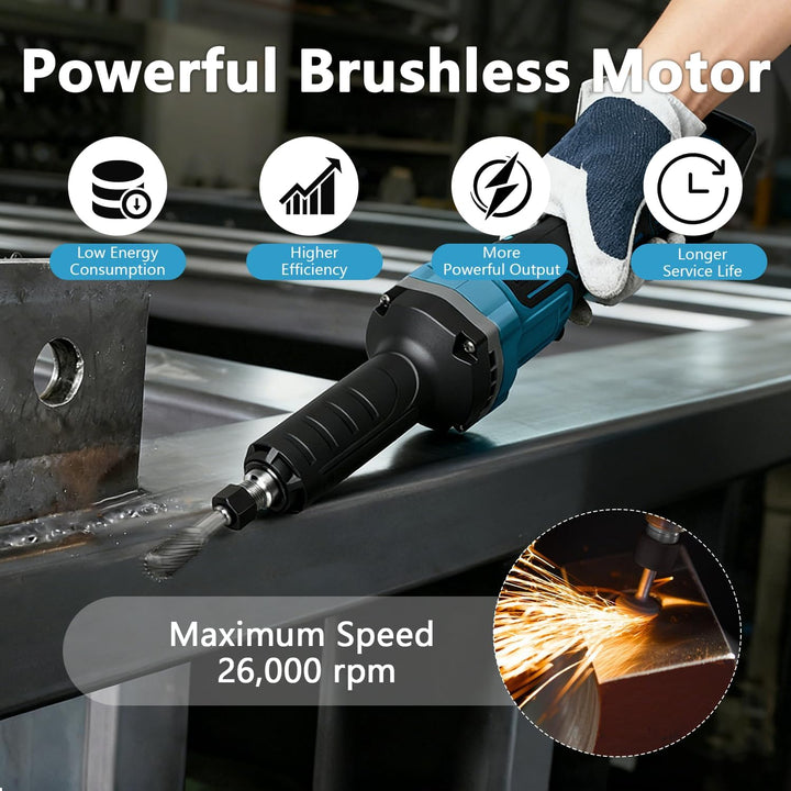 Akku Geradschleifer Kompatibel mit Makita 18V Batterie, Professional Multifunktionswerkzeug Brushles