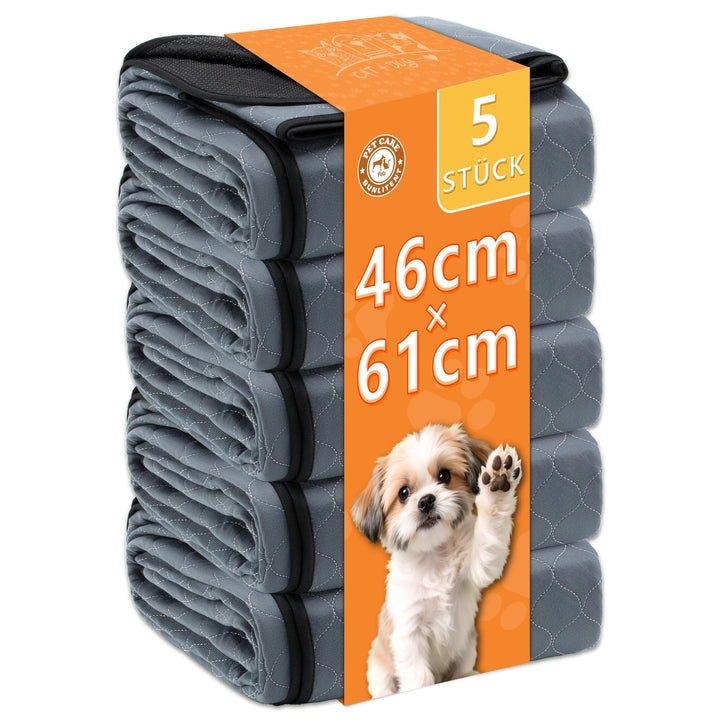 Bunlitent Wiederverwendbare Hundematten 5er Set (46x61 cm) – Waschbare Haustier-Urinunterlage Schnel