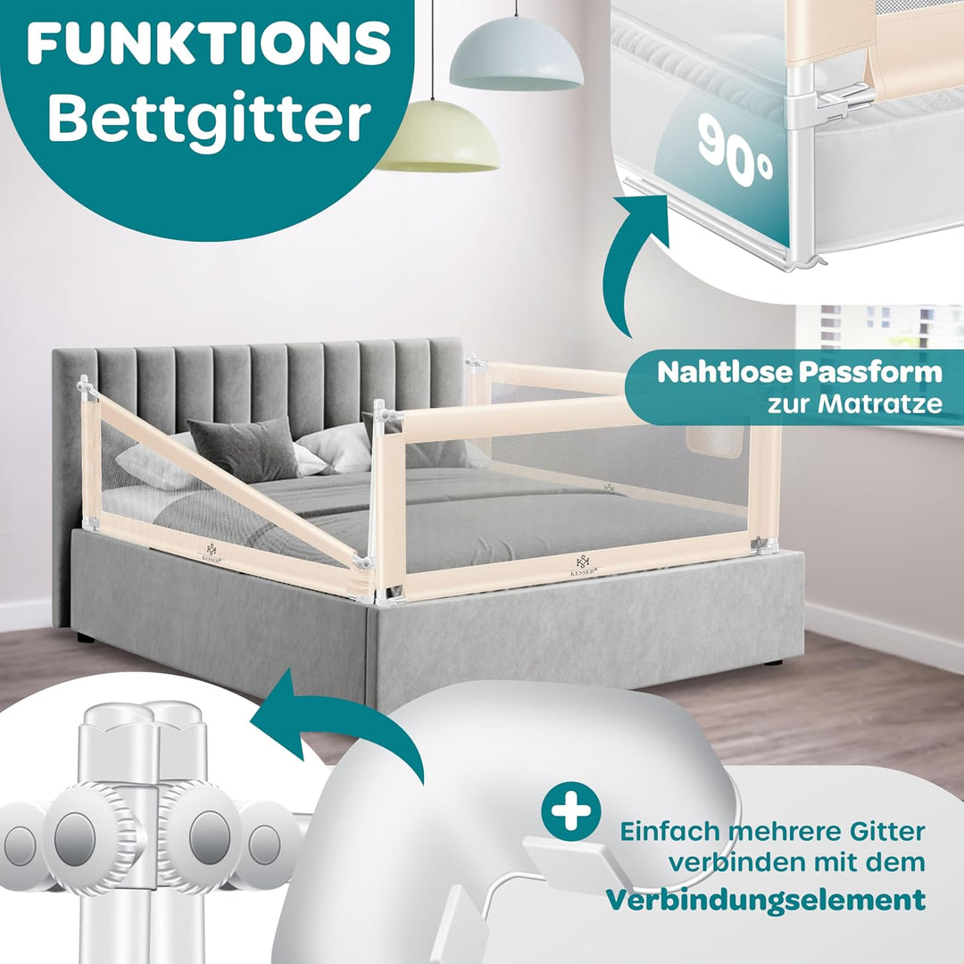 KESSER® Bettgitter 150cm Bettschutzgitter Kinderbettgitter für Kinder Babybettgitter Klappbar, Kinde
