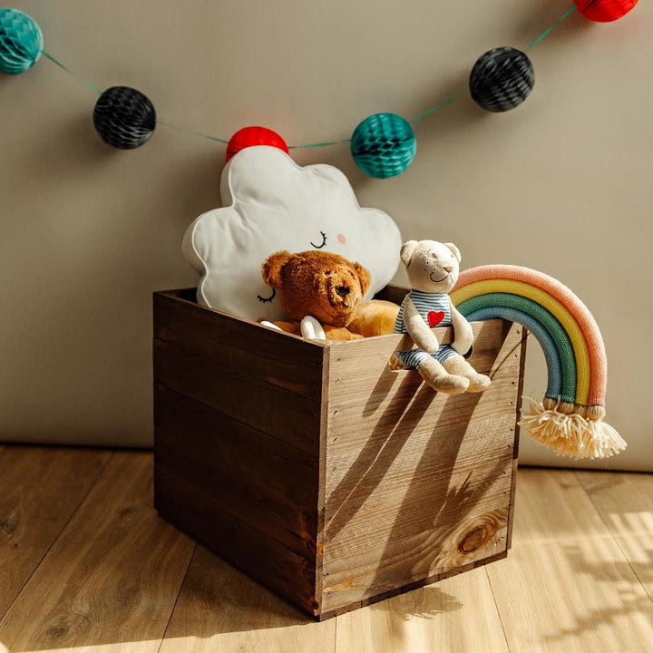 Creative Deco 4 x Holzkiste Wenge passend für Kallax Regal 33 x 37 x 33 cm | Holzbox mit Griffen | G