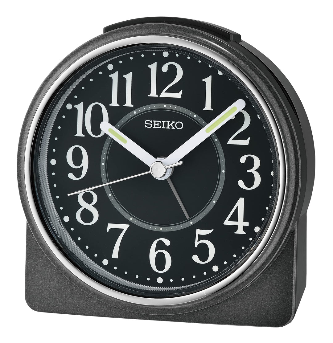 Seiko Clock Wecker QHE198K, rund rund Schwarz, rund Schwarz