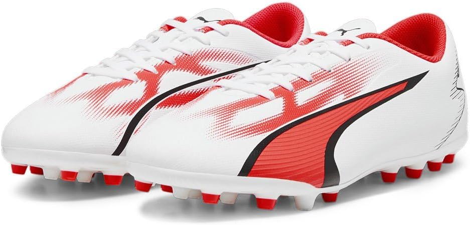 PUMA Herren Ultra Play Mg Fussballschuh 40.5 EU Puma White Puma Black Fire Orchid, 40.5 EU Puma Whit