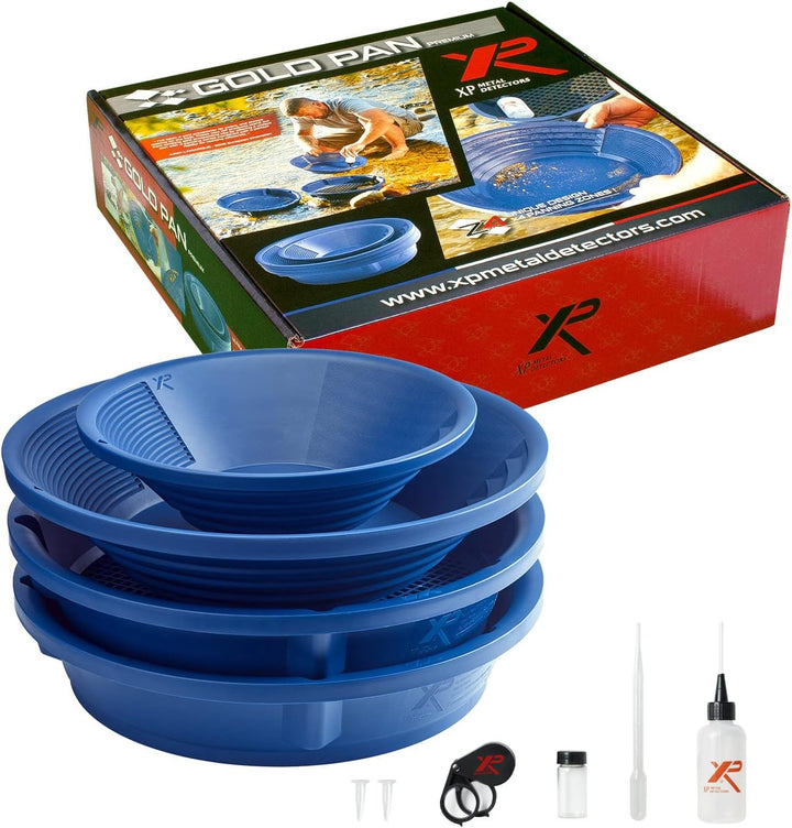 XP Metal Detectors Gold Pan Premium Kit - Ideal für erfahrene Goldgräber - mit Zwei XP Gold-Schalen,