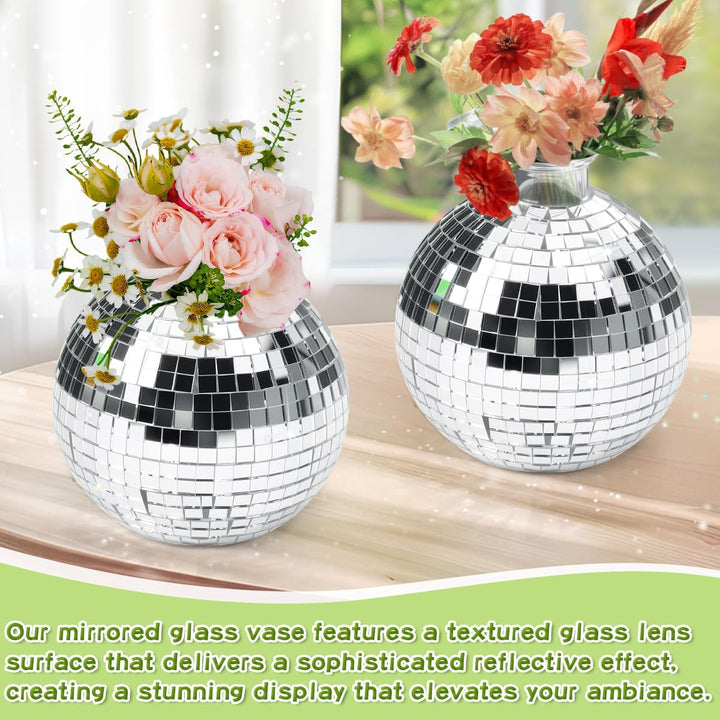 6 Stück Disco Ball Vase Deko Kugel Discokugel Blumentopf Vase Disco Kugel Pflanzentopf Discos Ball P