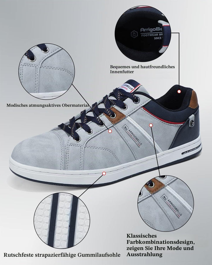 ARRIGO BELLO Herren Freizeitschuhe Schuhe Sneakers Wanderschuhe Leders Laufschuhe Leichtgewicht Outd
