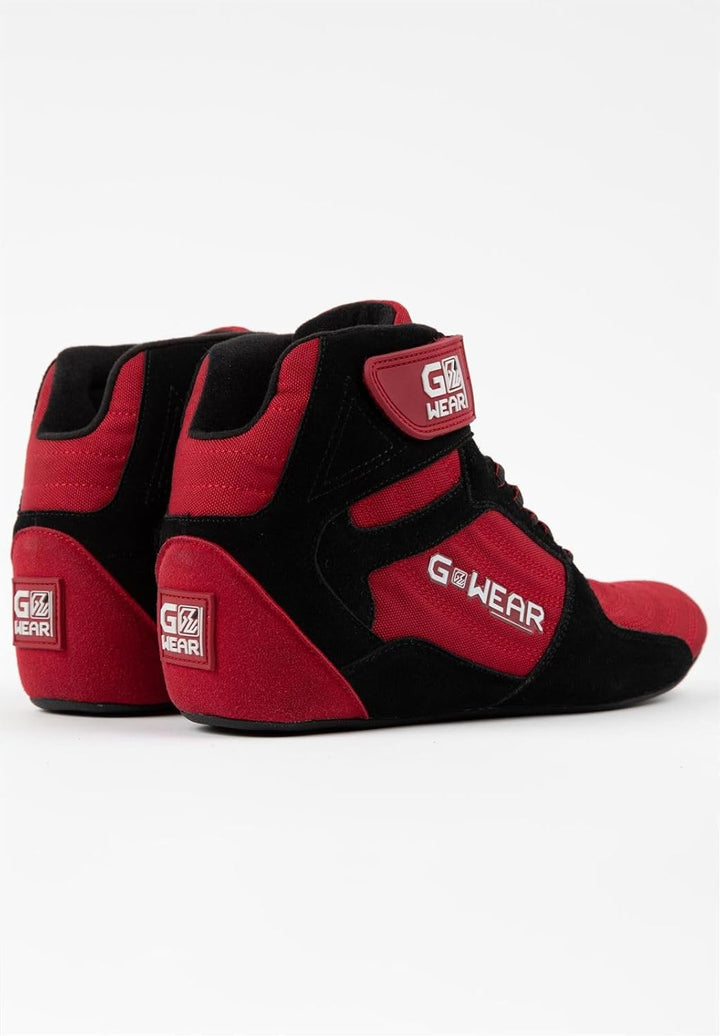 Gorilla Wear Gwear Pro High Tops Rot/Schwarz - Bodybuilding und Fitness Schuhe mit Logo leicht beque