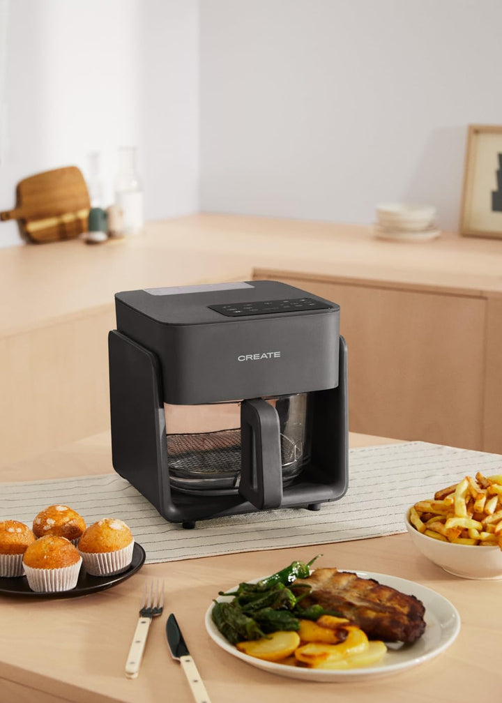 CREATE/AIR FRYER MIST/Ölfreie Heissluftfritteuse 4.2L mit Wasserdampfgarer Schwarz/Fassungsvermögen