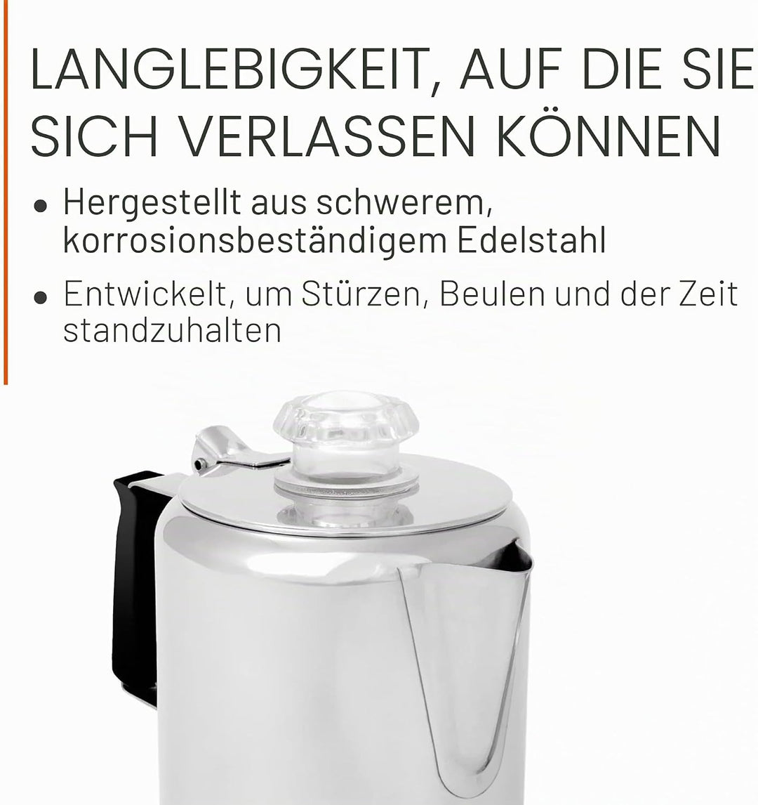 Gsi Outdoors Glacier Kaffeekanne aus Edelstahl mit Silikongriff 3 Tassen, 3 Tassen