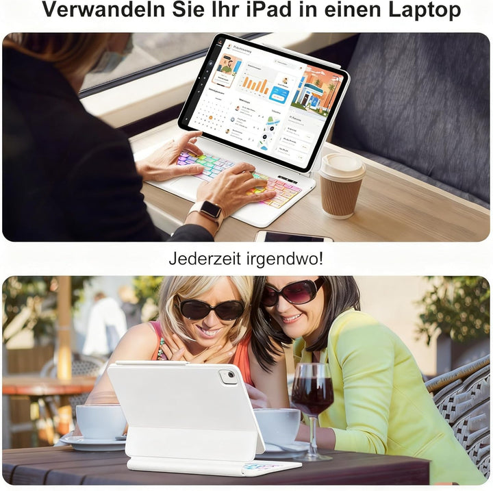 Magic Tastatur Hülle für iPad Air 13 2025/2024 (M3/M2), Magic Keyboard für iPad Pro 12.9 (6/5/4/3 Ge