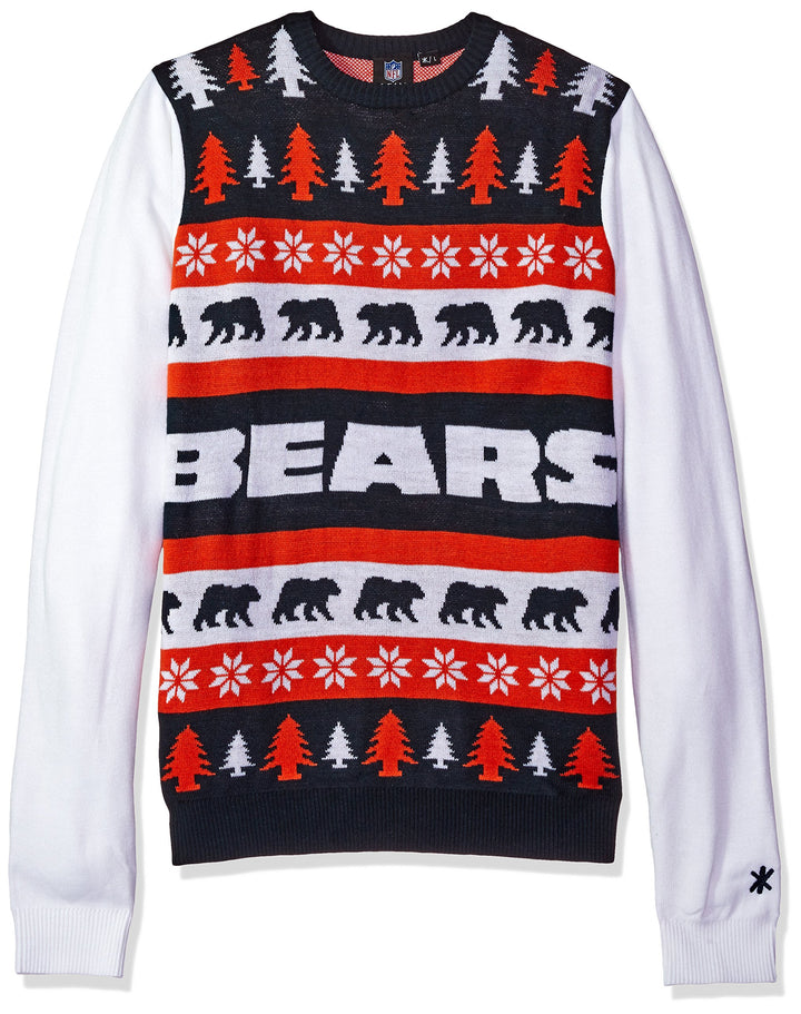 FOCO NFL Wordmark Ugly Sweater Chicago Bears M Wordmark, Chicago Bears M Wordmark