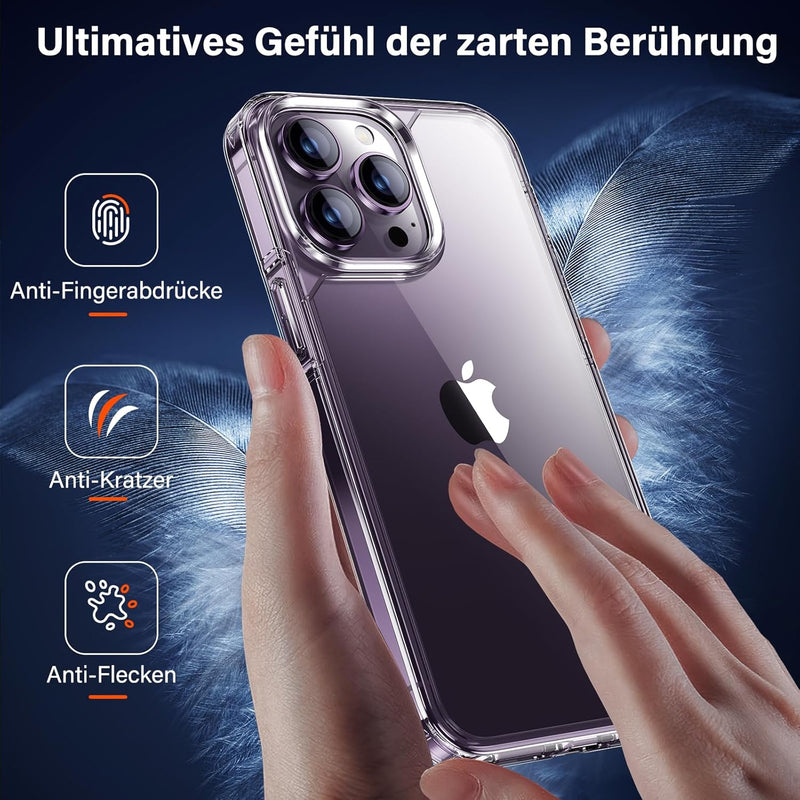 UniqueMe 5-in-1-Set für iPhone 14 Pro Max Hülle, [Nie Vergilbung] Handyhülle für iPhone 14 Pro Max C