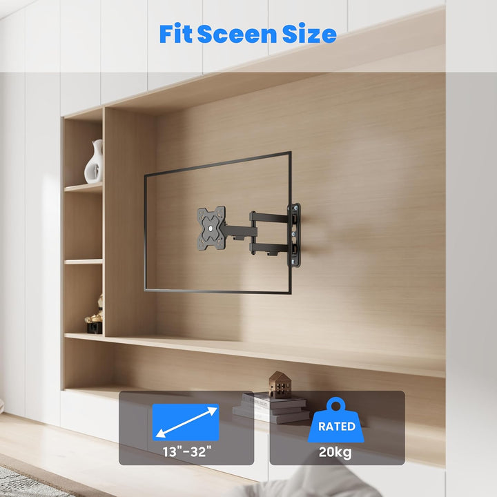 conecto TV Monitor Wandhalterung, neig- und schwenkbare Universalhalterung mit Gelenkarm, max. VESA